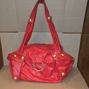 Bamga Leather Red Women's Bag
